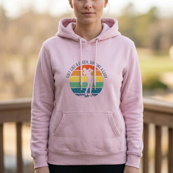 Sunset – Golf Like a Queen, Sip Like a Lady | Classic Unisex Hoodie