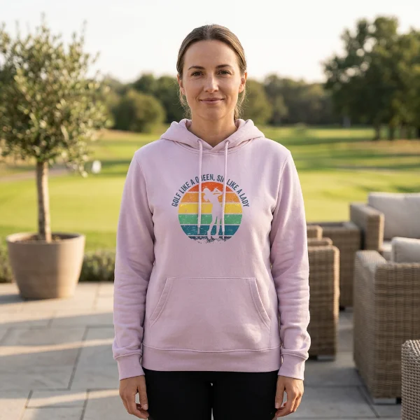 Sunset – Golf Like a Queen, Sip Like a Lady | Classic Unisex Hoodie