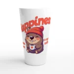 Happiness comes from a cup of coffee | Weiße Latte-Tasse | 500ml