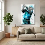 Golfer im Durchschwung | Graffiti | Acrylglasdruck