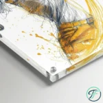 golferin2_acryl_nah Golferin im Abschwung | Dynamische skizzierte Sportillustration | Acrylglasdruck