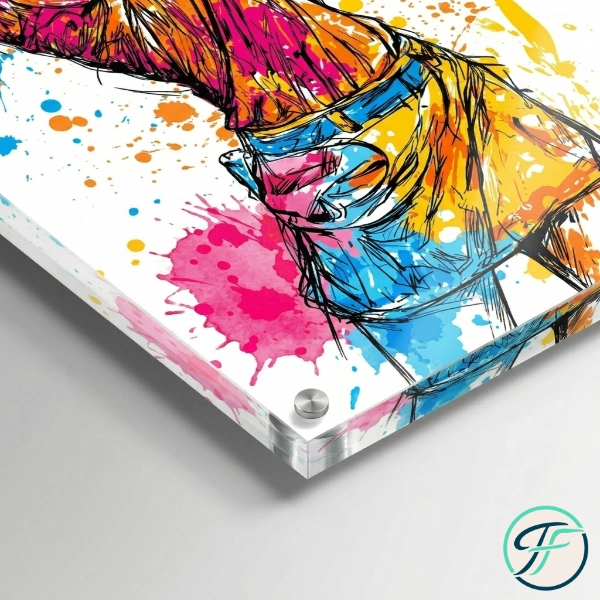 Golferin im Durchschwung | Graffiti | Acrylglasdruck