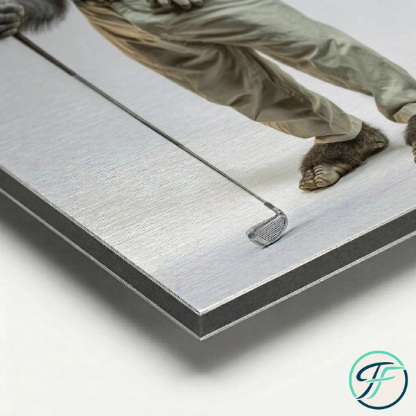 Gorilla als Golfer | Aluminiumdruck