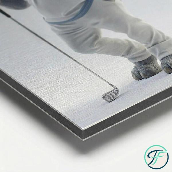 Nashorn als Golfer | Aluminiumdruck