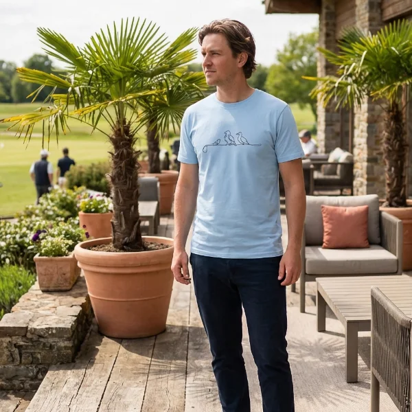 BEA Shirt man Lifestyle hellblau Birdie • Eagle • Albatross | One Line | Premium Shirt – Teeshot